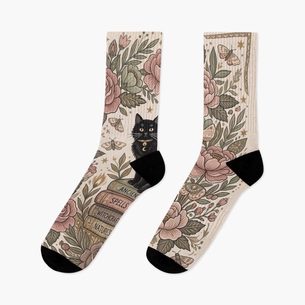 Item preview,  Black Cat Among Books and Flowers designed and sold by ASTRAL ART LAB.