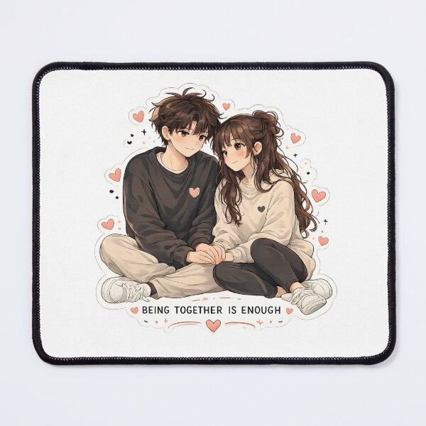 Item preview, Being Together Is Enough | Cute Anime Couple Love Sticker designed and sold by dreamz-world.