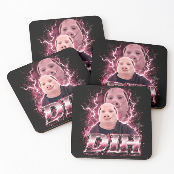 Item preview, Funny Dih Pig Face Humor Brainrot Meme Graphic Bootleg designed and sold by Kitkin.