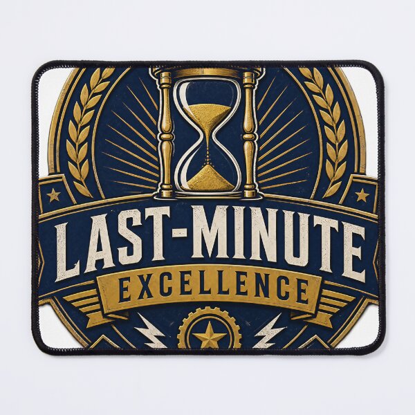 Item preview, Ministry of Last-Minute Excellence – Retro Vintage Emblem designed and sold by Jandedan.