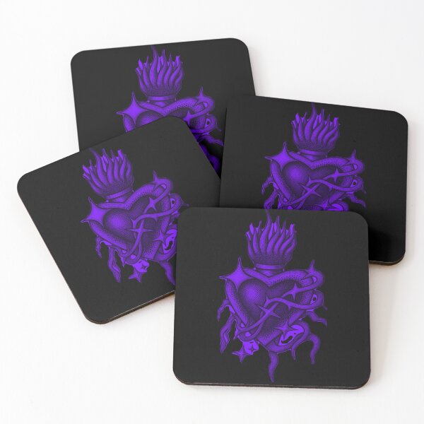 Item preview, Dark Purple Chrome Sacred Heart Cyberpunk Design designed and sold by Ideniquo.
