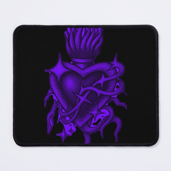 Item preview, Dark Purple Chrome Sacred Heart Cyberpunk Design designed and sold by Ideniquo.