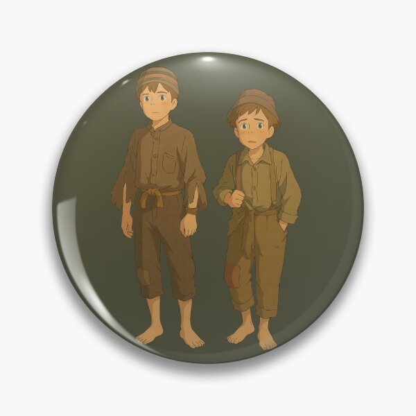 Item preview, Two barefoot anime boys worn clothes stand together solmnly designed and sold by NorenDavio.