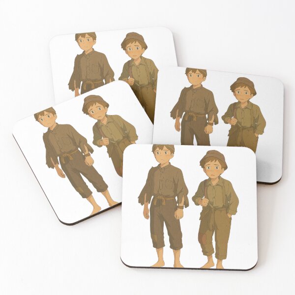 Item preview, Two barefoot anime boys worn clothes stand together solmnly designed and sold by NorenDavio.