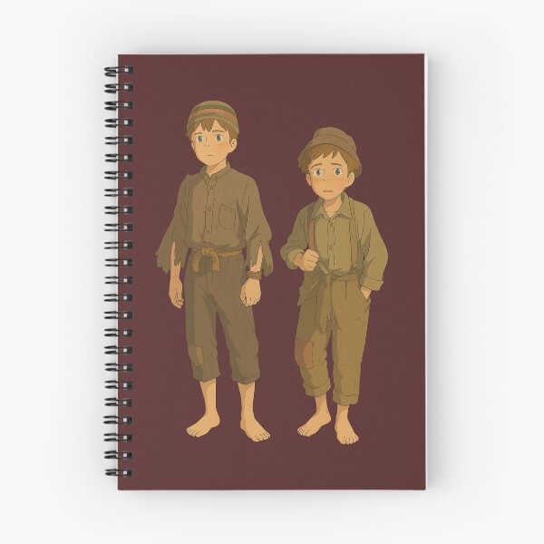 Item preview, Two barefoot anime boys worn clothes stand together solmnly designed and sold by NorenDavio.