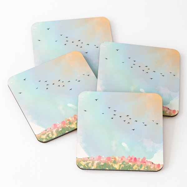 Item preview, Sunset Meadow Bird Flight designed and sold by UllassaStore.