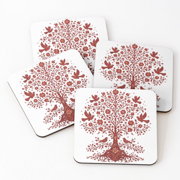Item preview, Palestinian Tatreez Tree of Life with Birds Embroidery designed and sold by BrainCurves.
