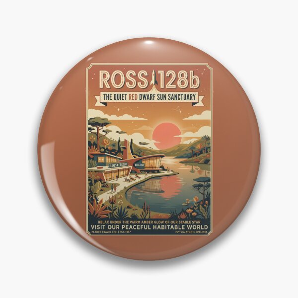 Item preview, Ross 128b Habitable Planet Retro NASA Travel Poster designed and sold by RetroRewind Studio.