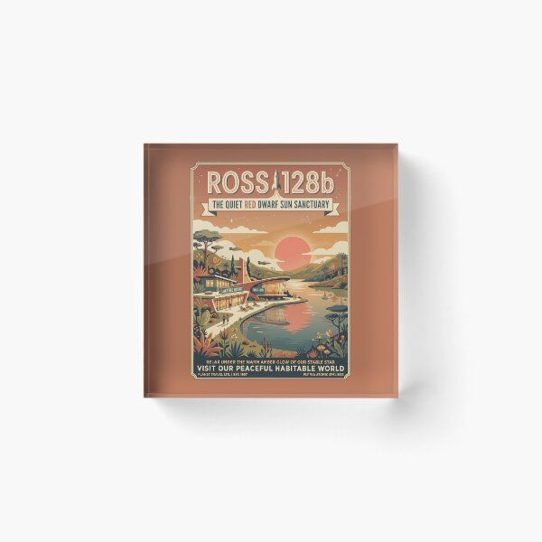 Item preview, Ross 128b Habitable Planet Retro NASA Travel Poster designed and sold by RetroRewind Studio.