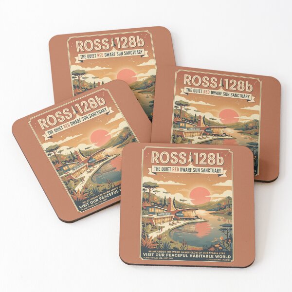 Item preview, Ross 128b Habitable Planet Retro NASA Travel Poster designed and sold by RetroRewind Studio.
