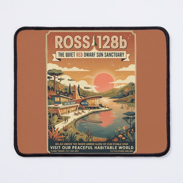 Item preview, Ross 128b Habitable Planet Retro NASA Travel Poster designed and sold by RetroRewind Studio.