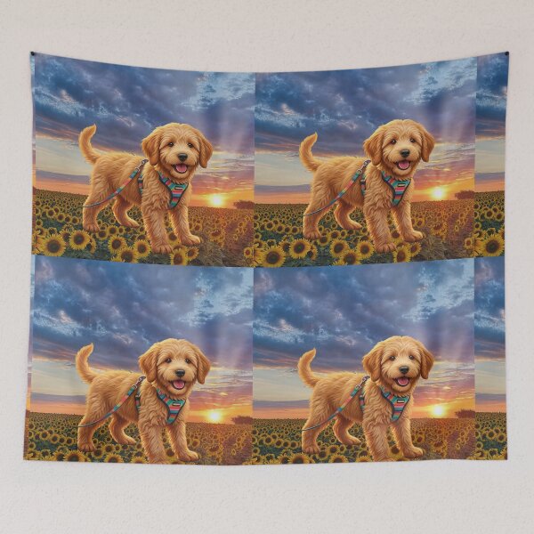 Item preview, Doodle Livvy in field at sunset designed and sold by Doodles Down South.