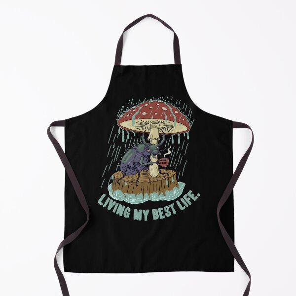 Item preview, Stag Beetle with Coffee under Mushroom Fly Agaric Folk Art Style designed and sold by LeshanArt.