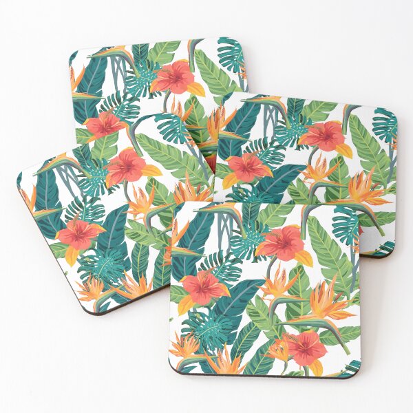 Item preview, Tropical Hibiscus and Paradise Flower Pattern designed and sold by Luna-Flow.
