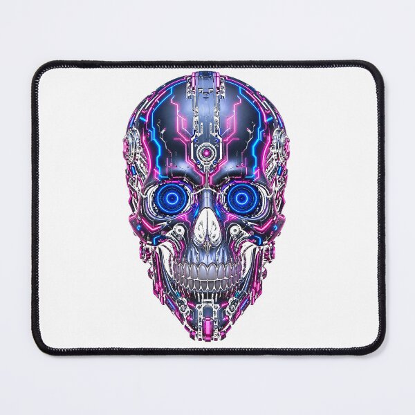 Item preview, Cybernetic Neon Skull: Retro-Futuristic Cyberpunk Art designed and sold by Inky Atlas.