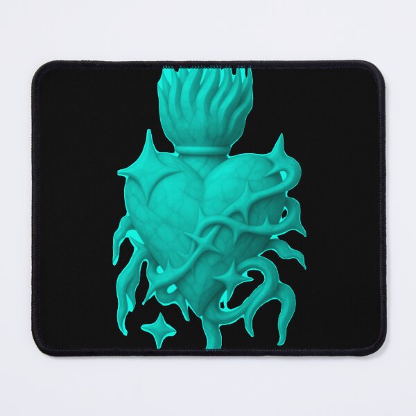 Item preview, Pastel Cyan Metallic Sacred Heart Y2K Design designed and sold by Ideniquo.
