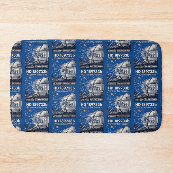 Item preview, HD 189733b Retro NASA Travel Poster Glass Rain Blue designed and sold by RetroRewind Studio.