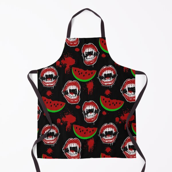 Item preview, Vampire Mouth Eating Watermelon Fun Pattern for Summerween - Black designed and sold by CanisArtStudio.