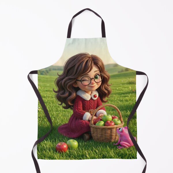 Item preview, Cute Chibi Girl Picking Apples designed and sold by Azurart2.