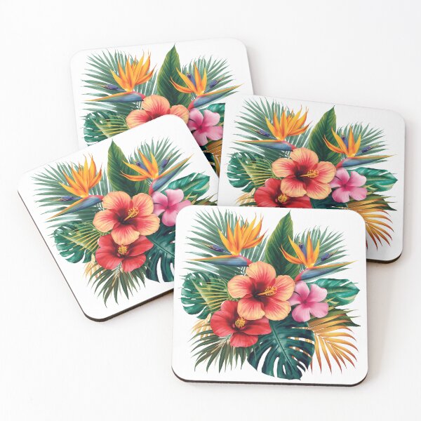 Item preview, Tropical Hibiscus Bouquet with Paradise Flowers designed and sold by Luna-Flow.