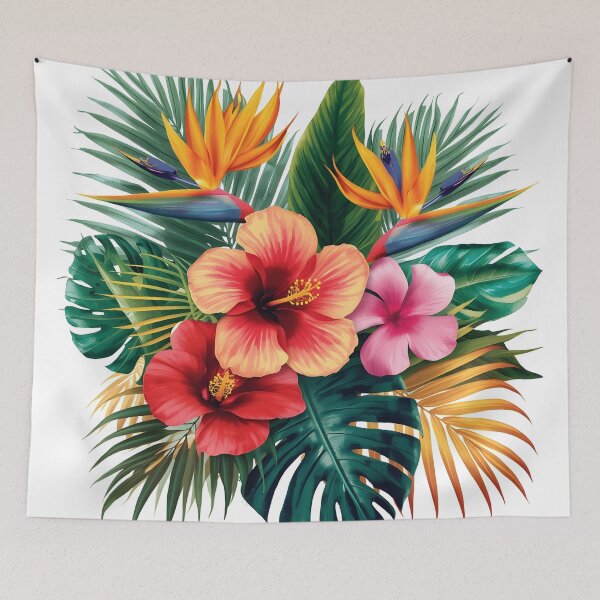 Item preview, Tropical Hibiscus Bouquet with Paradise Flowers designed and sold by Luna-Flow.
