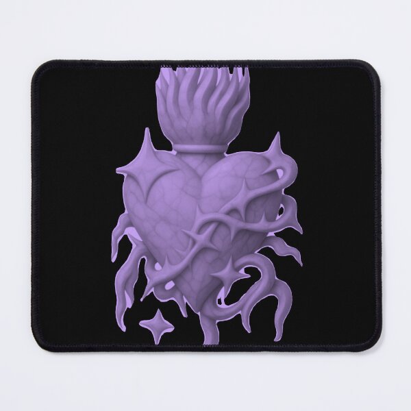 Item preview, Soft Purple Chrome Sacred Heart Aesthetic Art designed and sold by Ideniquo.