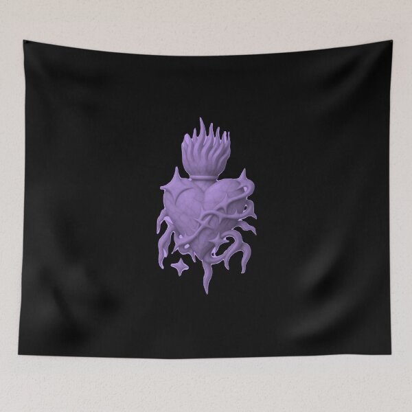 Item preview, Soft Purple Chrome Sacred Heart Aesthetic Art designed and sold by Ideniquo.