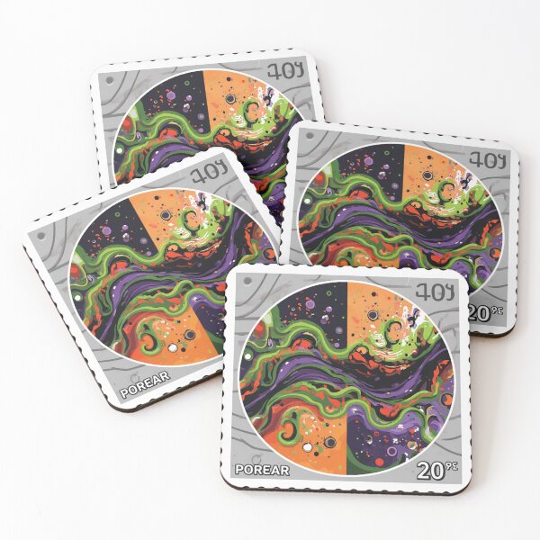 Item preview, cosmic waves moss algae stamp colorful geometric abstract design designed and sold by SmashingDeals.