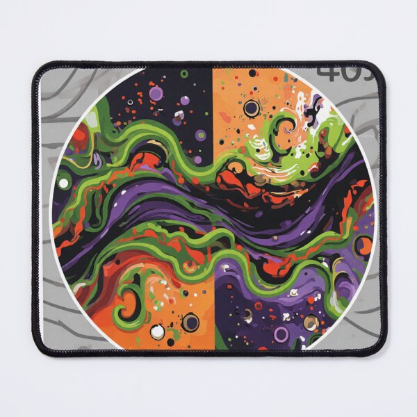 Item preview, cosmic waves moss algae stamp colorful geometric abstract design designed and sold by SmashingDeals.