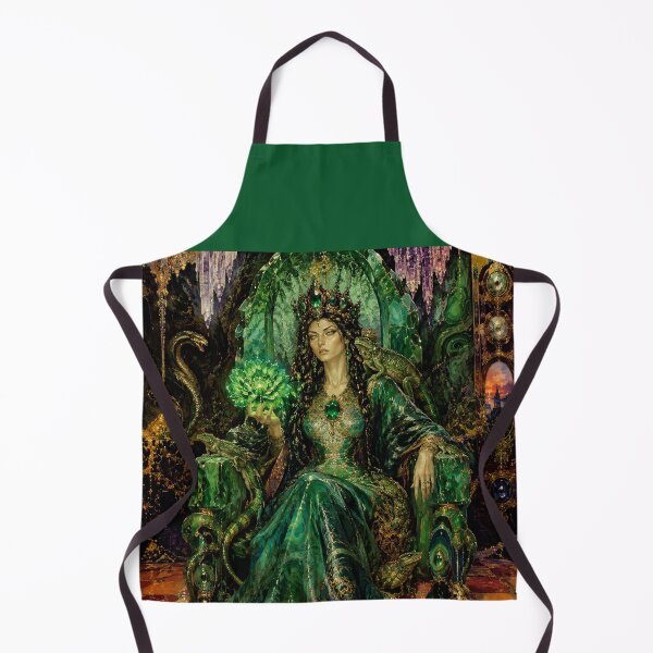 Item preview, The Mistress of the Copper Mountain - Queen of Malachite and Emeralds, Guardian of the Ural Treasures, Goddess of the Depths, Russian Gothic Art Nouveau, The Sacred Stone Flower designed and sold by Natalia-Vlad.