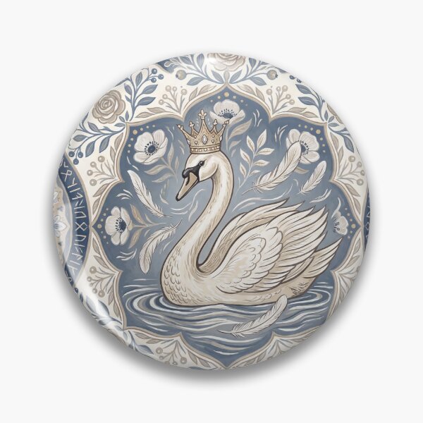 Item preview,  Crowned Swan Floral Mandala designed and sold by ASTRAL ART LAB.