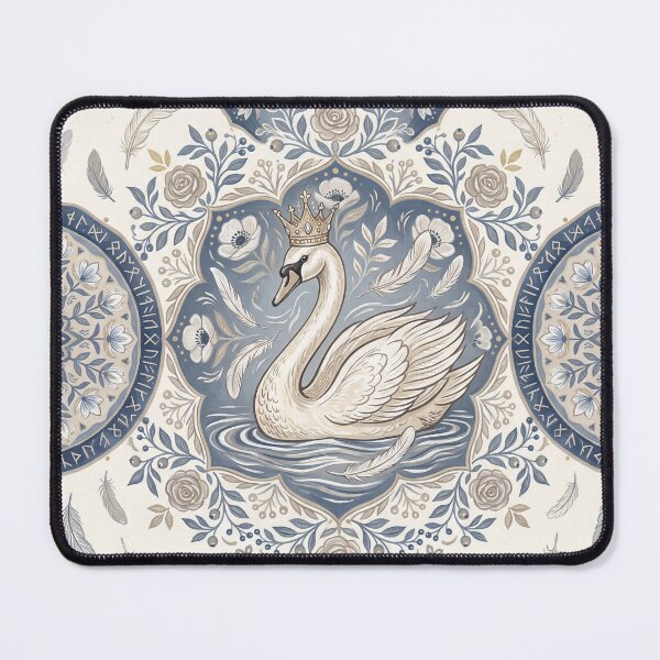 Item preview, Crowned Swan Floral Mandala designed and sold by ASTRAL ART LAB.