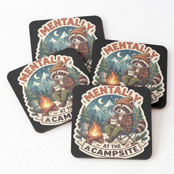 Item preview, Mentally At The Campsite Cute Raccoon Camping designed and sold by StellarBees.