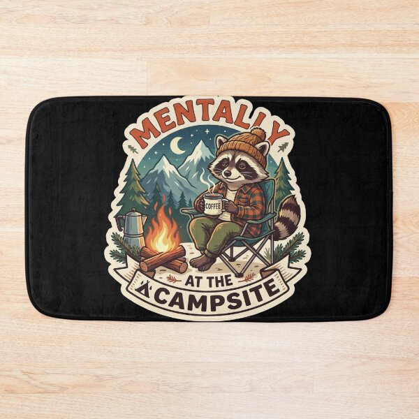 Item preview, Mentally At The Campsite Cute Raccoon Camping designed and sold by StellarBees.