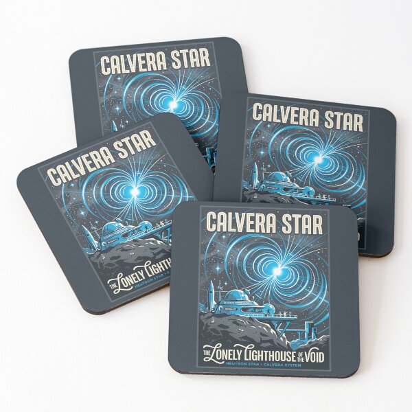 Item preview, Calvera Neutron Star Retro NASA Travel Poster Lighthouse designed and sold by RetroRewind Studio.