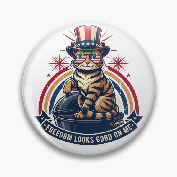 Item preview, Freedom Looks Good On Me Patriotic Cat designed and sold by WikaKowalczyk.