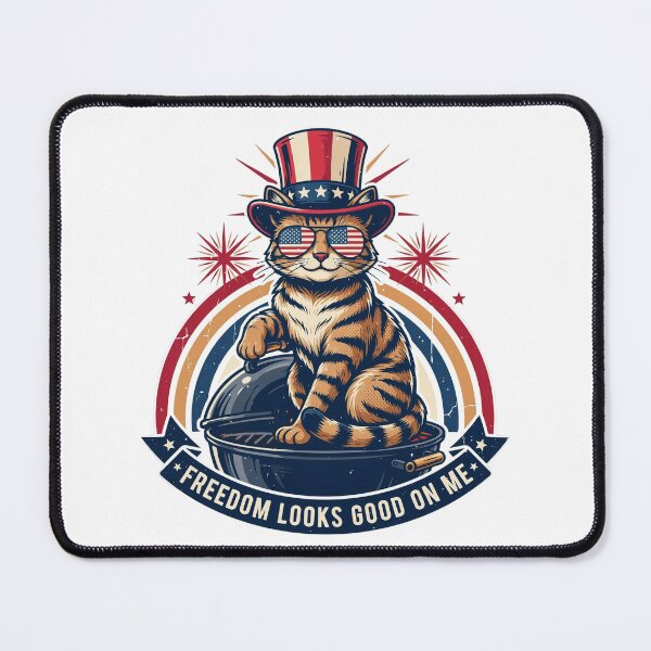 Item preview, Freedom Looks Good On Me Patriotic Cat designed and sold by WikaKowalczyk.