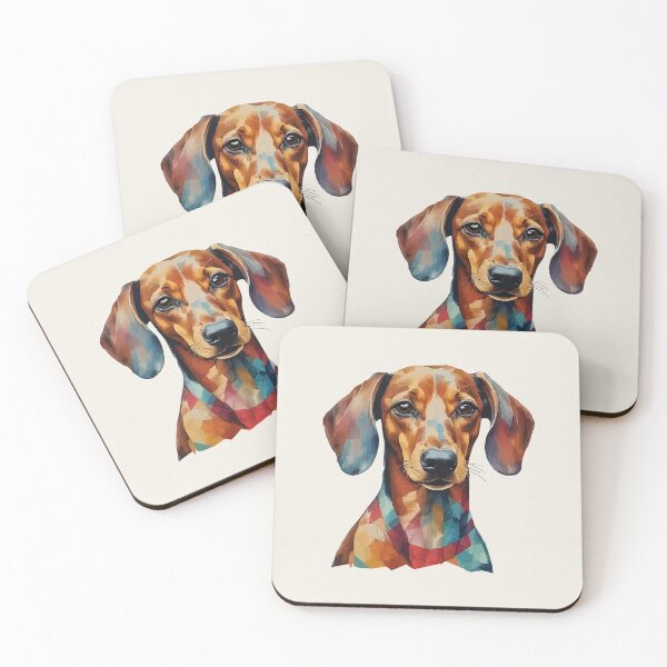 Item preview, Geometric Dachshund - Modern Pet Art designed and sold by Tklezardesigns.