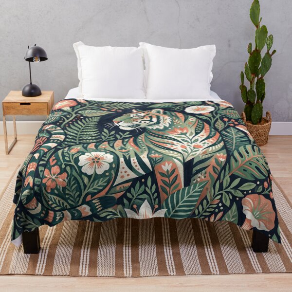 Item preview, Tiger Among Moonflowers designed and sold by ASTRAL ART LAB.