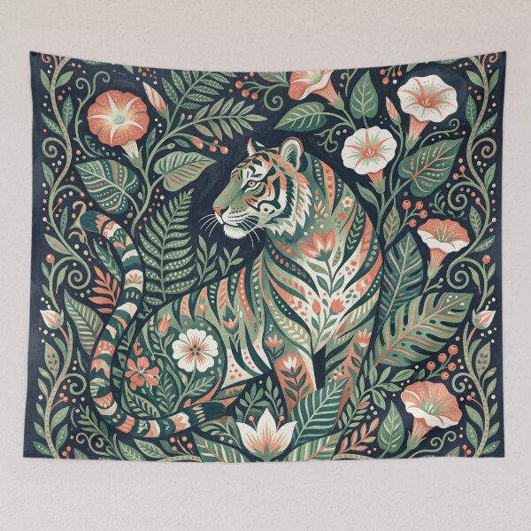 Item preview,  Tiger Among Moonflowers designed and sold by ASTRAL ART LAB.