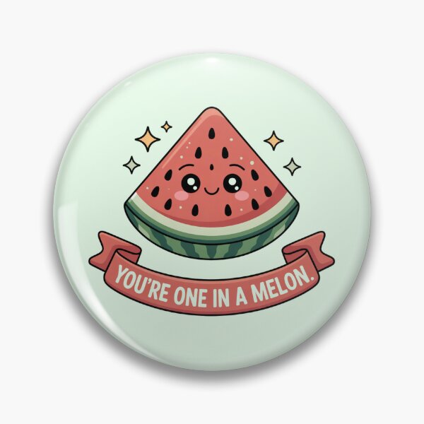 Item preview, One in a Melon Cute Watermelon Kawaii Fruit Pun Art designed and sold by KhadijaBatool38.