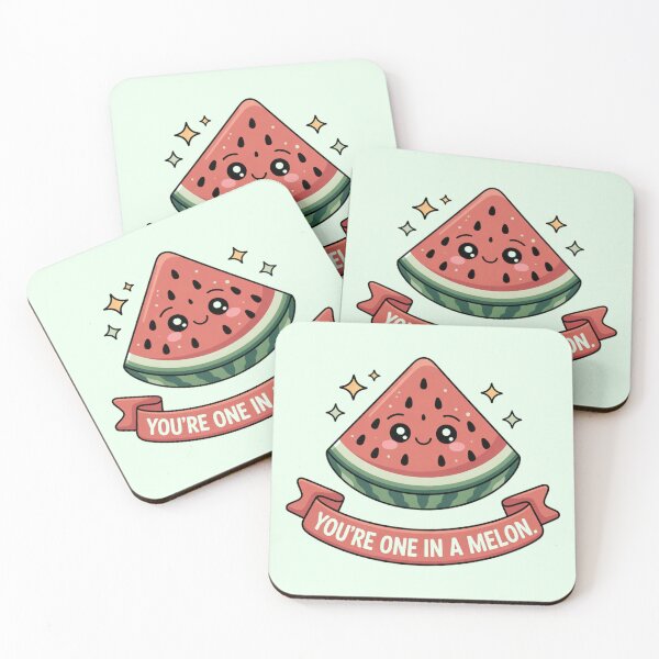 Item preview, One in a Melon Cute Watermelon Kawaii Fruit Pun Art designed and sold by KhadijaBatool38.