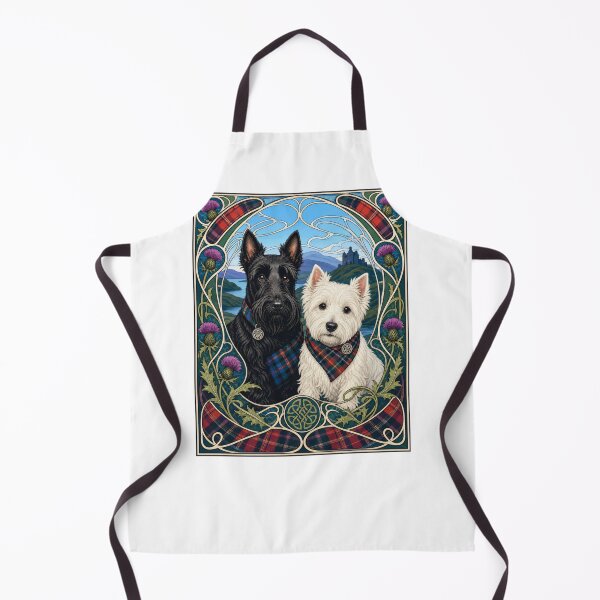 Item preview, Scottish Terrier Westie Dog Tartan Art Nouveau designed and sold by AntiqueImages.