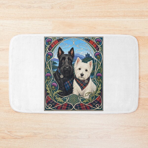 Item preview, Scottish Terrier Westie Dog Tartan Art Nouveau designed and sold by AntiqueImages.