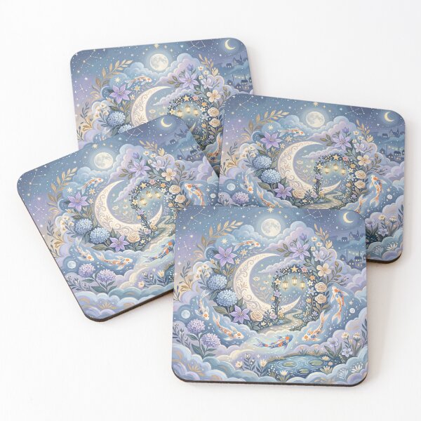 Item preview, Koi Fish in the Moon Garden designed and sold by ASTRAL ART LAB.