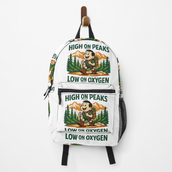 Item preview, High on Peaks Low on Oxygen Funny Mountain Hiking Design designed and sold by GabeMountainArt.