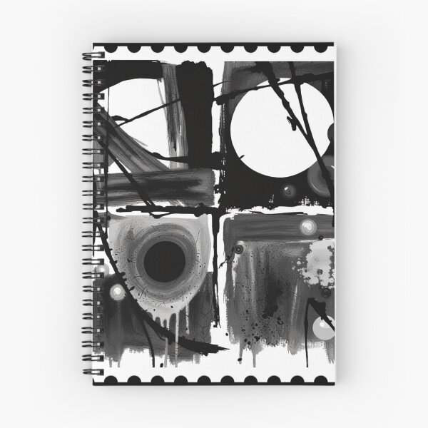 Item preview, playful disorder charcoal stamp black and white geometric abstract design designed and sold by SmashingDeals.