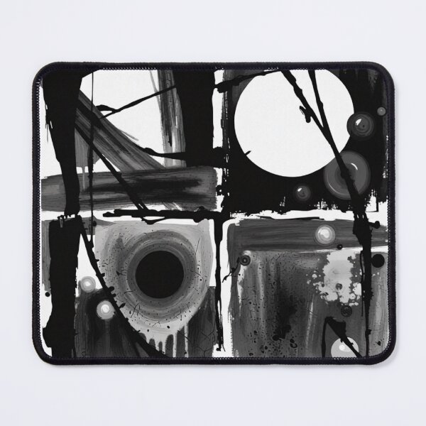 Item preview, playful disorder charcoal stamp black and white geometric abstract design designed and sold by SmashingDeals.