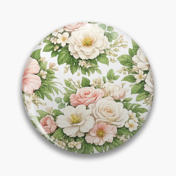 Item preview, Elegant White and Pink Floral Pattern designed and sold by 0606PM.