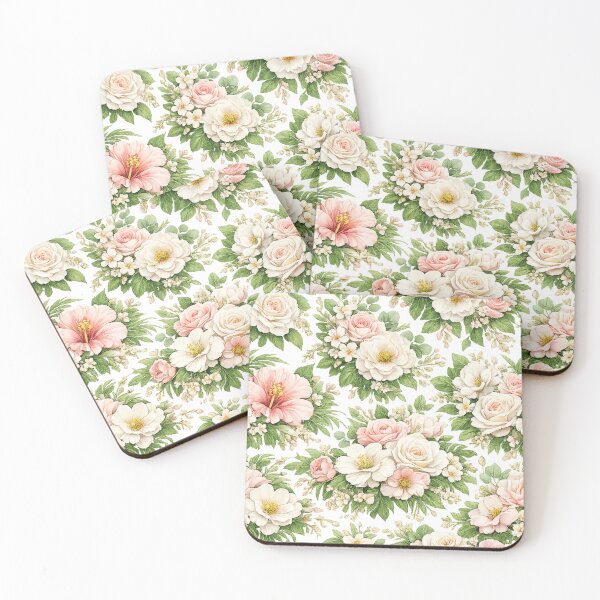 Item preview, Elegant White and Pink Floral Pattern designed and sold by 0606PM.